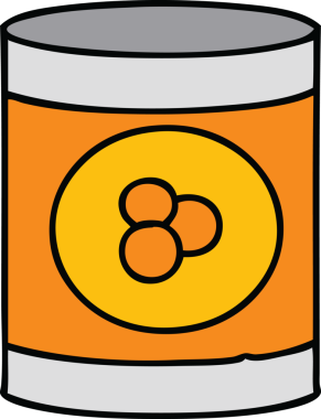 Bir insan tarafından çizilmiş bir kutu şeftali karalaması.