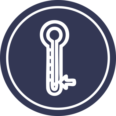 Bir insan tarafından çizilmiş düşük sıcaklık dairesel simgesi