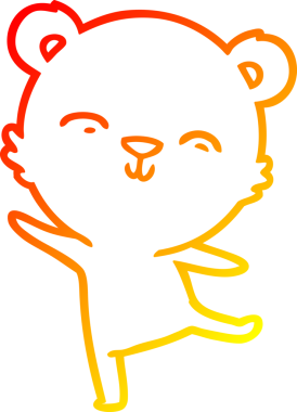 Bir insan tarafından çizilmiş mutlu bir kutup ayısının çizgi çizimi.