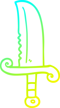 Bir insanın çizdiği mücevherli kılıcın soğuk gradyan çizgisi.