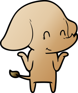 Bir insan tarafından çizilmiş şirin bir fil.