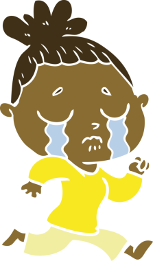 Bir insan tarafından çizilmiş düz renkli karikatür.