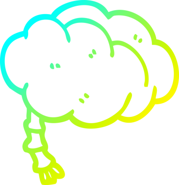 Bir insan tarafından çizilmiş bir karikatür beyin çizimi.