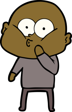 Bir insan tarafından çizilmiş kel bir adam.