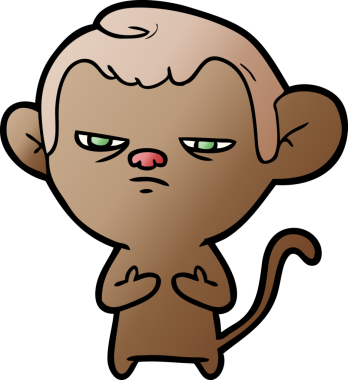 Bir insan tarafından çizilmiş çizgi maymun.