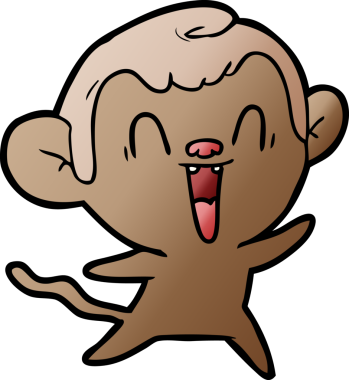 Bir insan tarafından çizilmiş gülen maymun çizgi filmi