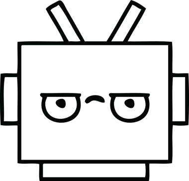 Bir insan tarafından çizilmiş robot kafasının çizgi çizimi