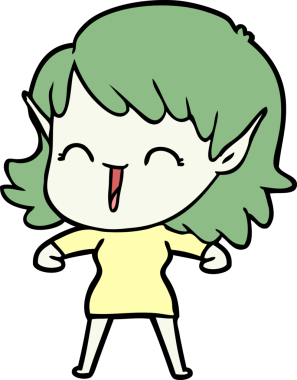 Bir insan tarafından çizilmiş bir elf kızı.