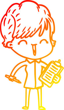 Bir insan tarafından çizilmiş gülen bir karikatür çizimi.