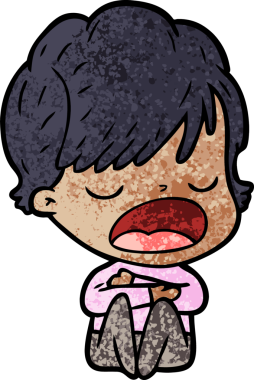 Bir insan tarafından çizilmiş bir karikatür kadın konuşuyor.