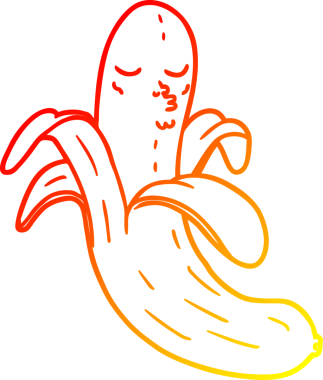 Bir insan tarafından çizilmiş en iyi kalitede organik muz çizgi çizimi.