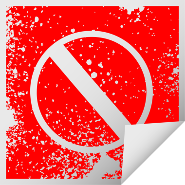 Bir insan tarafından çizilmiş izin verilmeyen bir tabelanın kare soyma etiketi