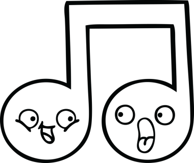 Bir insan tarafından çizilmiş bir notanın çizgi çizimi