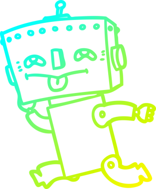 Bir insan tarafından çizilmiş soğuk gradyan robot çizimi