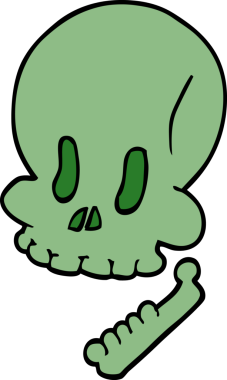 Bir insan tarafından çizilmiş cadılar bayramı kafatası karalaması.