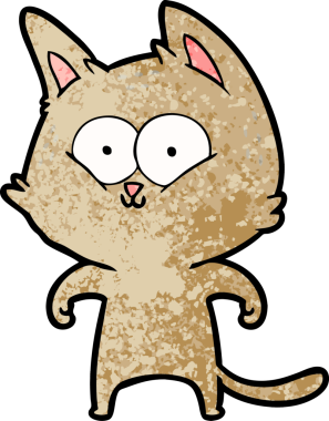 Bir insan tarafından çizilmiş çizgi film kedisi.