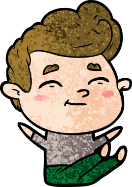 Bir insan tarafından çizilmiş mutlu çizgi film adamı.