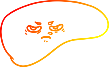 Bir insan tarafından çizilmiş karaciğerin sıcak gradyan çizimi