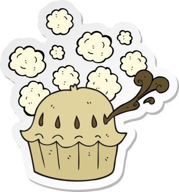 Bir insan tarafından çizilmiş sıcak turta etiketi.