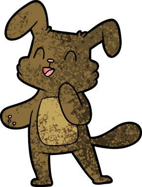 Bir insan tarafından çizilmiş çizgi film tavşanı