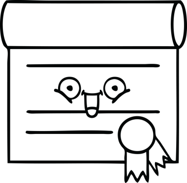 Bir insan tarafından çizilmiş bir sertifikanın çizgi çizimi