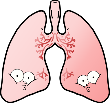 Bir insan tarafından çizilmiş karikatür ciğerleri.