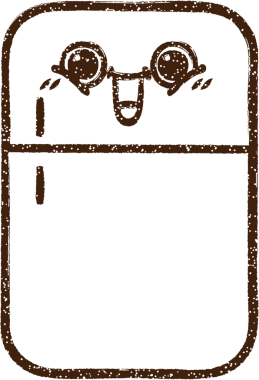 Bir insan tarafından çizilmiş Mutfak Dolabı Kömürü Çizimi