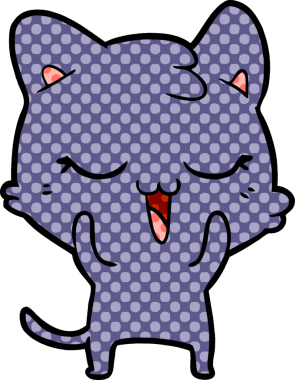 Bir insan tarafından çizilmiş çizgi film kedisi.