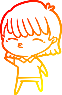 Bir insan tarafından çizilmiş bir karikatür kadın çizimi