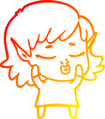 Bir insan tarafından çizilmiş güzel bir elf kızı çizimi.