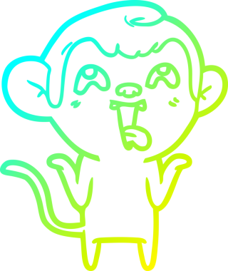 Bir insan tarafından çizilmiş çılgın bir çizgi film maymunu çizimi