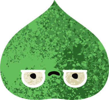 Bir insan tarafından çizilmiş dışavurumsal yaprağın retro çizim tarzı karikatürü