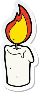 Bir insan tarafından çizilmiş karikatür mumunun çıkartması.