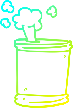 Bir insan tarafından çizilmiş bira kutusunun soğuk gradyan çizgisi.