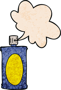 bir insan tarafından çizilmiş eski moda konuşma baloncuklu çizgi film spreyi.