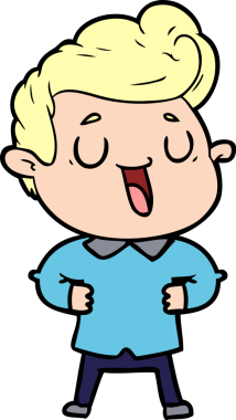 Bir insan tarafından çizilmiş mutlu çizgi film adamı.