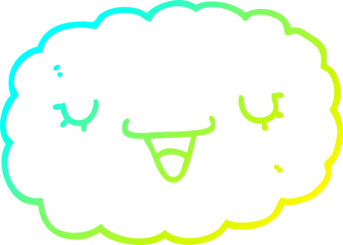 Bir insan tarafından çizilen karikatür bulutunun soğuk gradyan çizimi