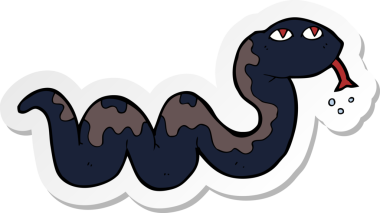 Bir insan tarafından çizilmiş çizgi film yılanının çıkartması.