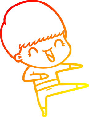 Bir insan tarafından çizilmiş mutlu çizgi film çocuğu çizimi.