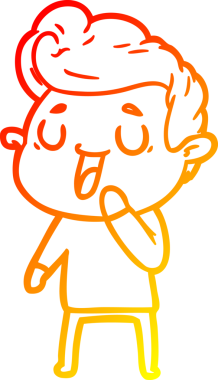 Bir insan tarafından çizilmiş mutlu bir çizgi film karakteri çizimi.