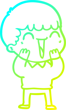 Bir insan tarafından çizilmiş mutlu bir adamın soğuk çizgi çizimi.