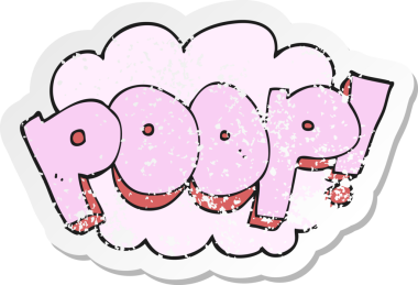 Bir insan tarafından çizilmiş bir karikatür kaka metninin gerilimli yapıştırması