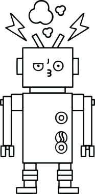 Bir insan tarafından çizilmiş robot çizimi