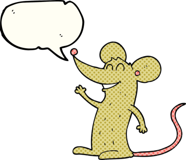 Bir insan tarafından çizilmiş serbest çizilmiş çizgi roman konuşma balonu çizgi film faresi