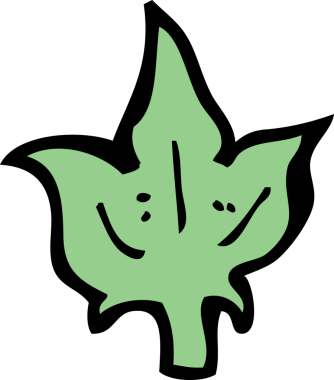 Bir insan tarafından çizilmiş çizgi film yaprağı sembolü