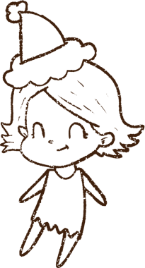 Bir insan tarafından çizilen Noel Kadını Kömür Çizimi