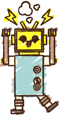 Bir insan tarafından çizilen robot tebeşiri.