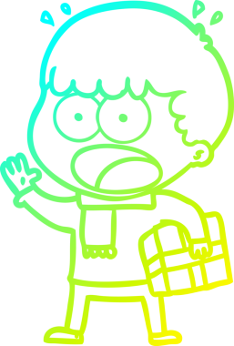 Bir insan tarafından çizilmiş bir karikatürün soğuk gradyan çizimi adamı şok etti.