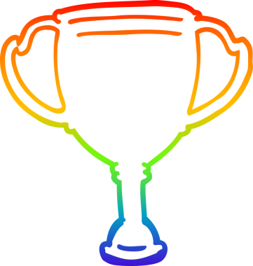 Gökkuşağı gradyan çizgisi bir insan tarafından çizilmiş bir spor karikatürü.