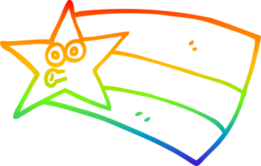 Bir insan tarafından çizilmiş gökkuşağı gradyan çizgi çizimi.